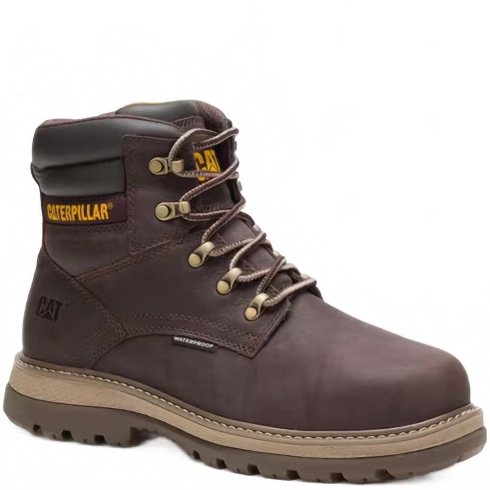 NEW CAT FOOTWEAR men's fairbanks safety boots in brown
